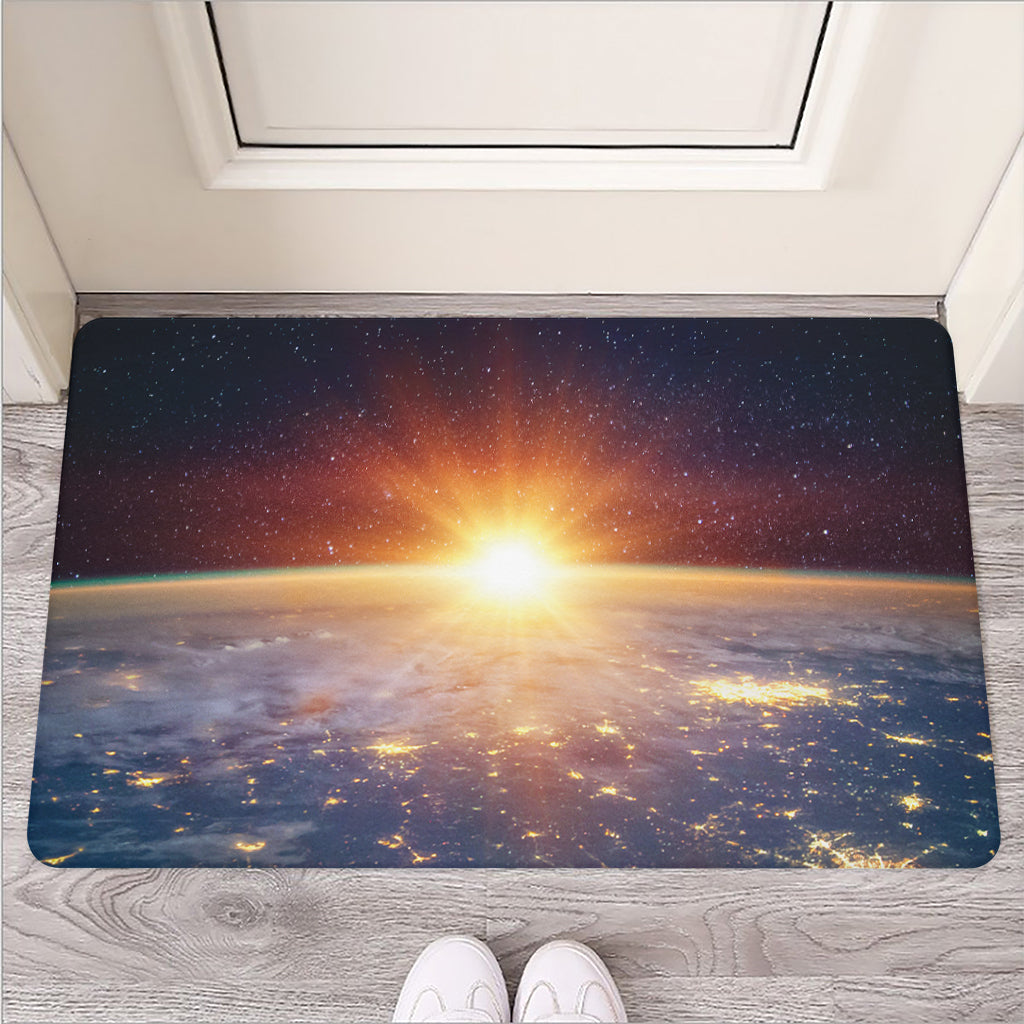Sunrise Earth Print Rubber Doormat