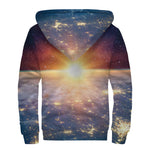 Sunrise Earth Print Sherpa Lined Zip Up Hoodie