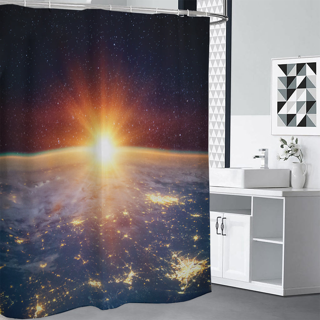 Sunrise Earth Print Shower Curtain