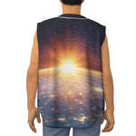 Sunrise Earth Print Sleeveless Baseball Jersey