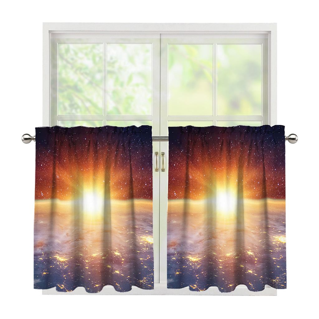 Sunrise Earth Print Tier Curtains