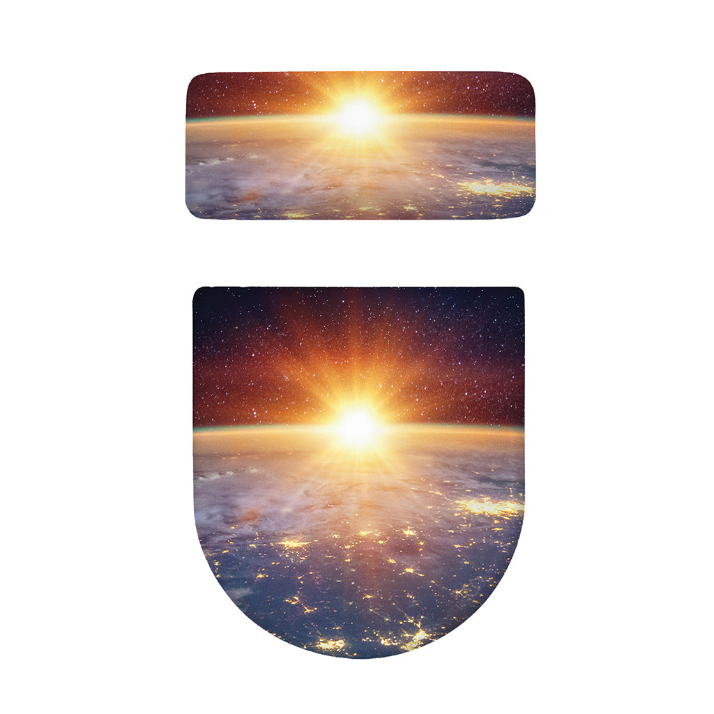 Sunrise Earth Print Toilet Lid And Tank Cover Set