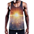 Sunrise Earth Print Men's Workout Tank Top