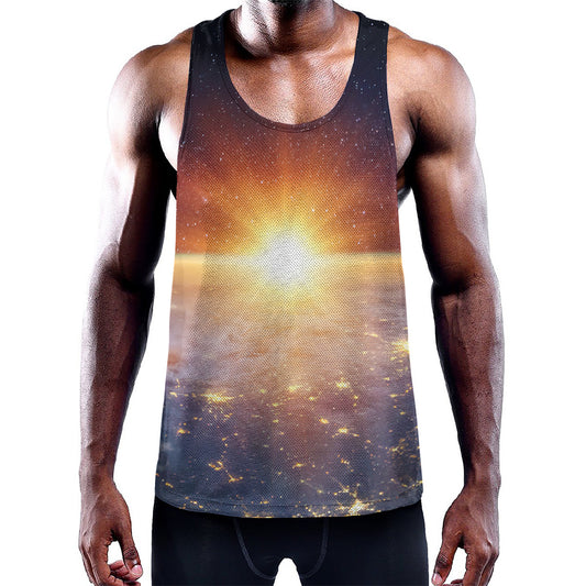 Sunrise Earth Print Training Tank Top