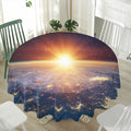 Sunrise Earth Print Waterproof Round Tablecloth
