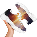 Sunrise Earth Print White Chunky Shoes
