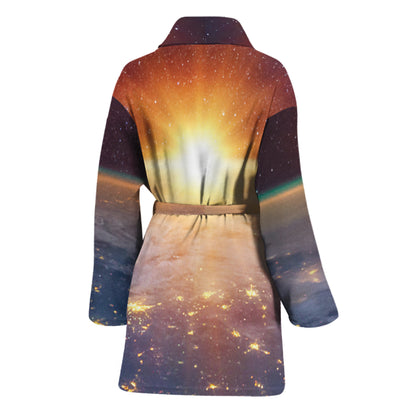 Sunrise Earth Print Women's Bathrobe