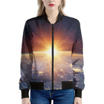 Sunrise Earth Print Women's Bomber Jacket