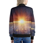 Sunrise Earth Print Women's Bomber Jacket