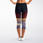 Sunrise Earth Print Women's Capri Leggings