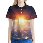 Sunrise Earth Print Women's Polo Shirt