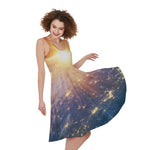 Sunrise Earth Print Women's Sleeveless Dress