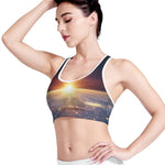 Sunrise Earth Print Women's Sports Bra