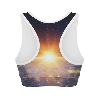 Sunrise Earth Print Women's Sports Bra