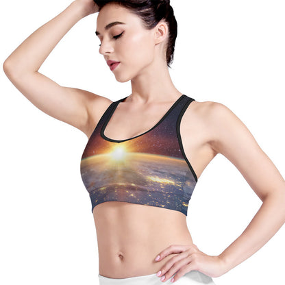 Sunrise Earth Print Women's Sports Bra