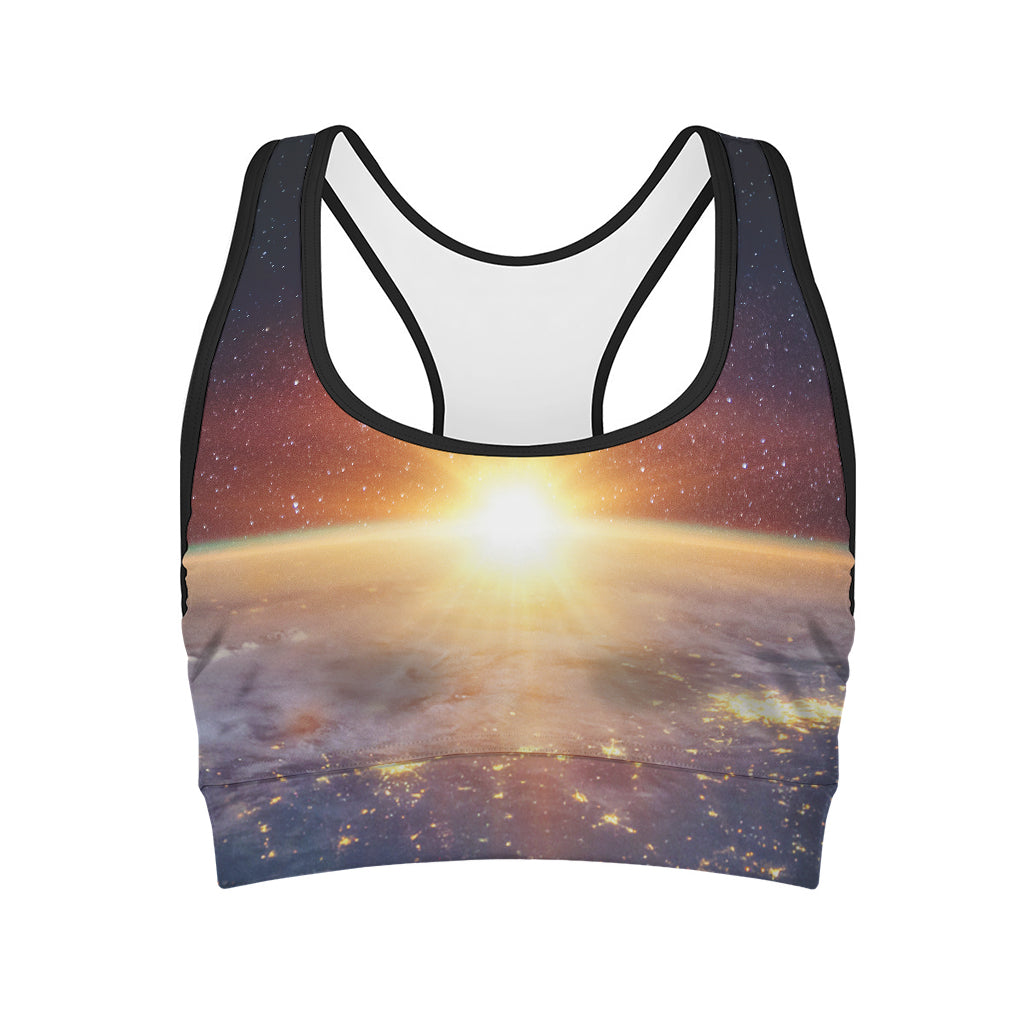 Sunrise Earth Print Women's Sports Bra