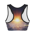 Sunrise Earth Print Women's Sports Bra