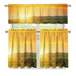 Sunrise Field Print 3 Piece Kitchen Curtains