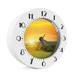 Sunrise Field Print Alarm Clock