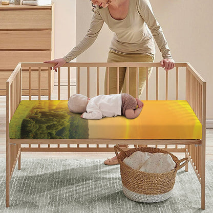 Sunrise Field Print Baby Crib Sheet