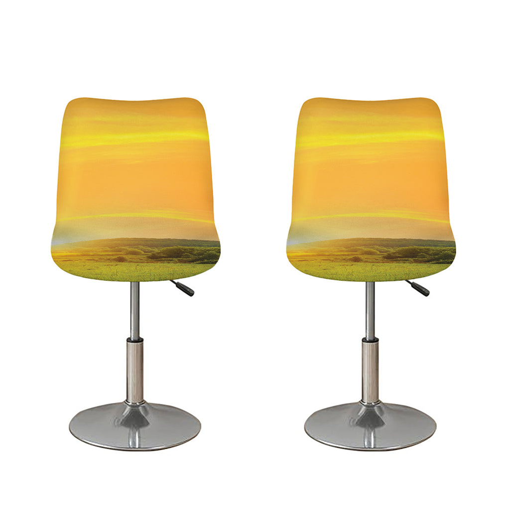 Sunrise Field Print Bar Stool Covers
