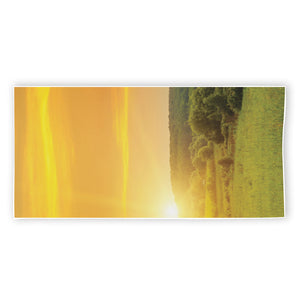 Sunrise Field Print Beach Towel