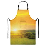 Sunrise Field Print Bib Apron With Pocket