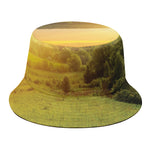 Sunrise Field Print Bucket Hat