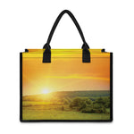 Sunrise Field Print Canvas Tote Bag
