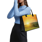 Sunrise Field Print Canvas Tote Bag