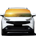 Sunrise Field Print Car Windshield Snow Cover