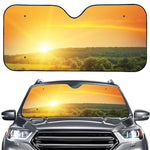 Sunrise Field Print Car Windshield Sun Shade