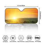 Sunrise Field Print Car Windshield Sun Shade