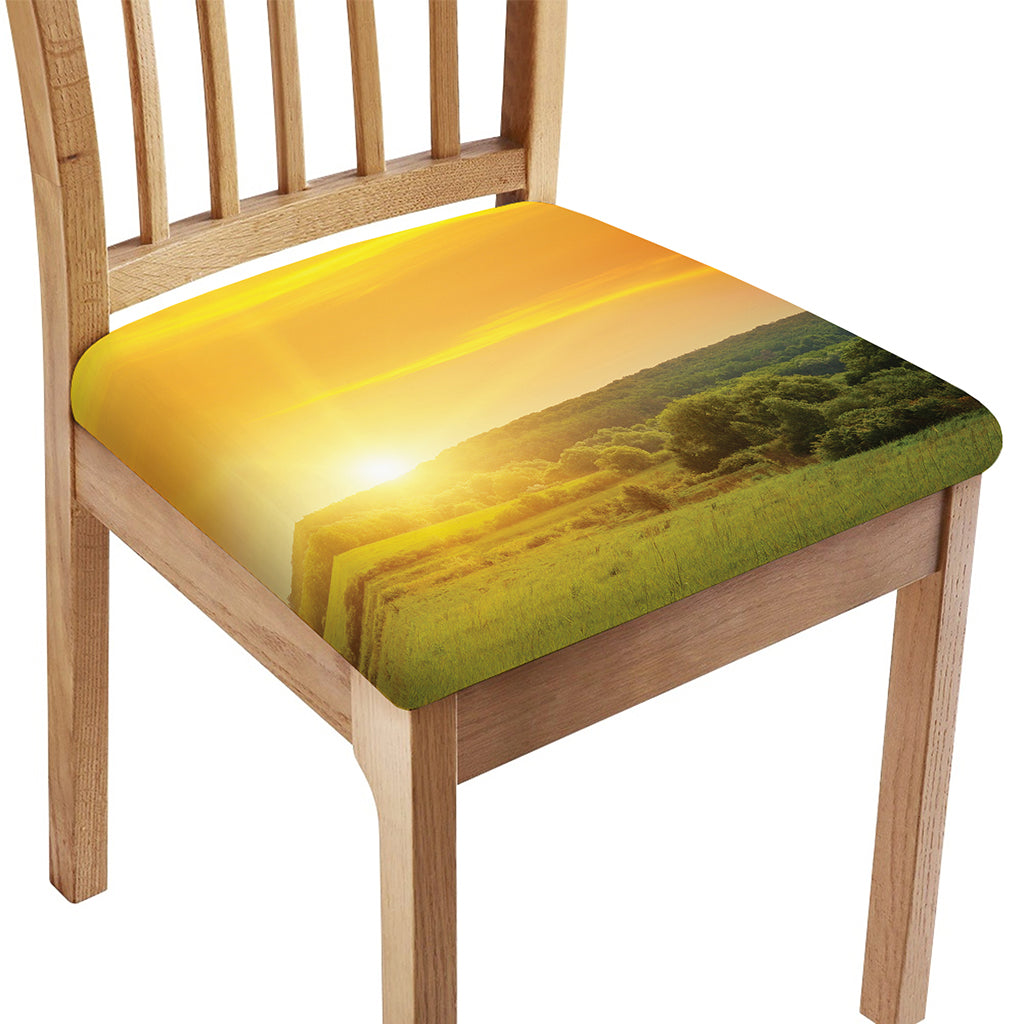 Sunrise Field Print Chair Cushion Cover