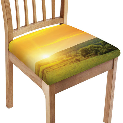 Sunrise Field Print Chair Cushion Cover