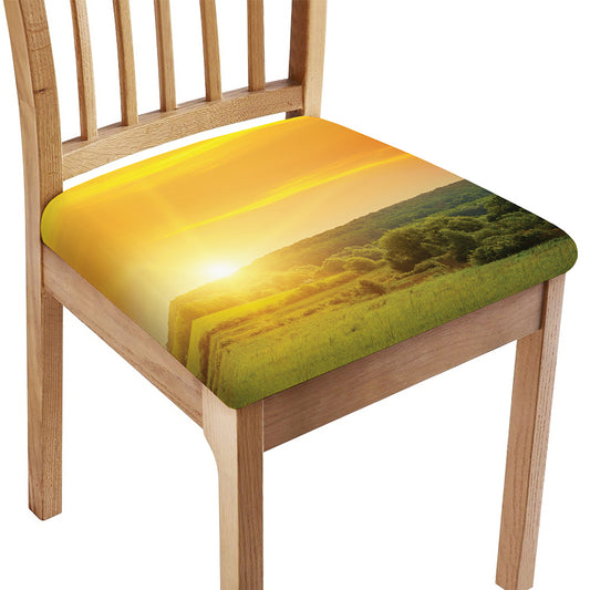 Sunrise Field Print Chair Cushion Cover
