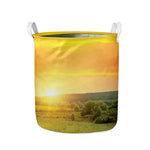 Sunrise Field Print Collapsible Laundry Basket
