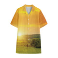 Sunrise Field Print Cotton Hawaiian Shirt