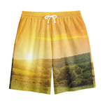 Sunrise Field Print Cotton Shorts