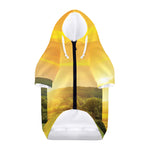 Sunrise Field Print Dog Zip Up Hoodie