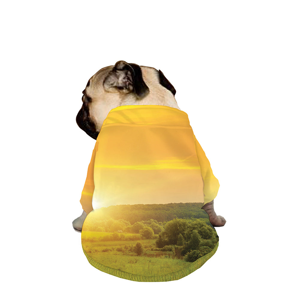 Sunrise Field Print Dog Zip Up Jacket