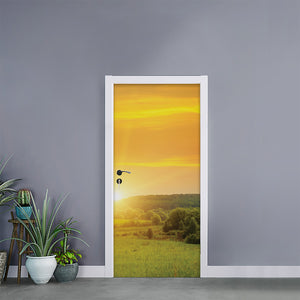 Sunrise Field Print Door Sticker