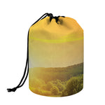 Sunrise Field Print Drawstring Makeup Bag