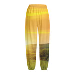 Sunrise Field Print Fleece Lined Knit Pants