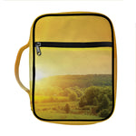 Sunrise Field Print Front Pocket Bible Bag