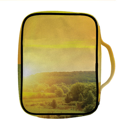 Sunrise Field Print Front Pocket Bible Bag