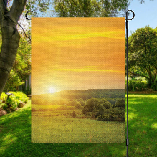 Sunrise Field Print Garden Flag