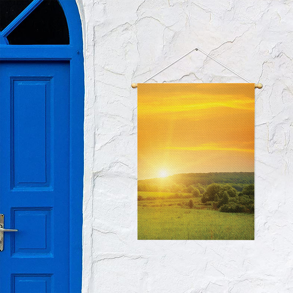 Sunrise Field Print Garden Flag