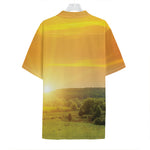 Sunrise Field Print Hawaiian Shirt