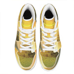 Sunrise Field Print High Top Leather Sneakers